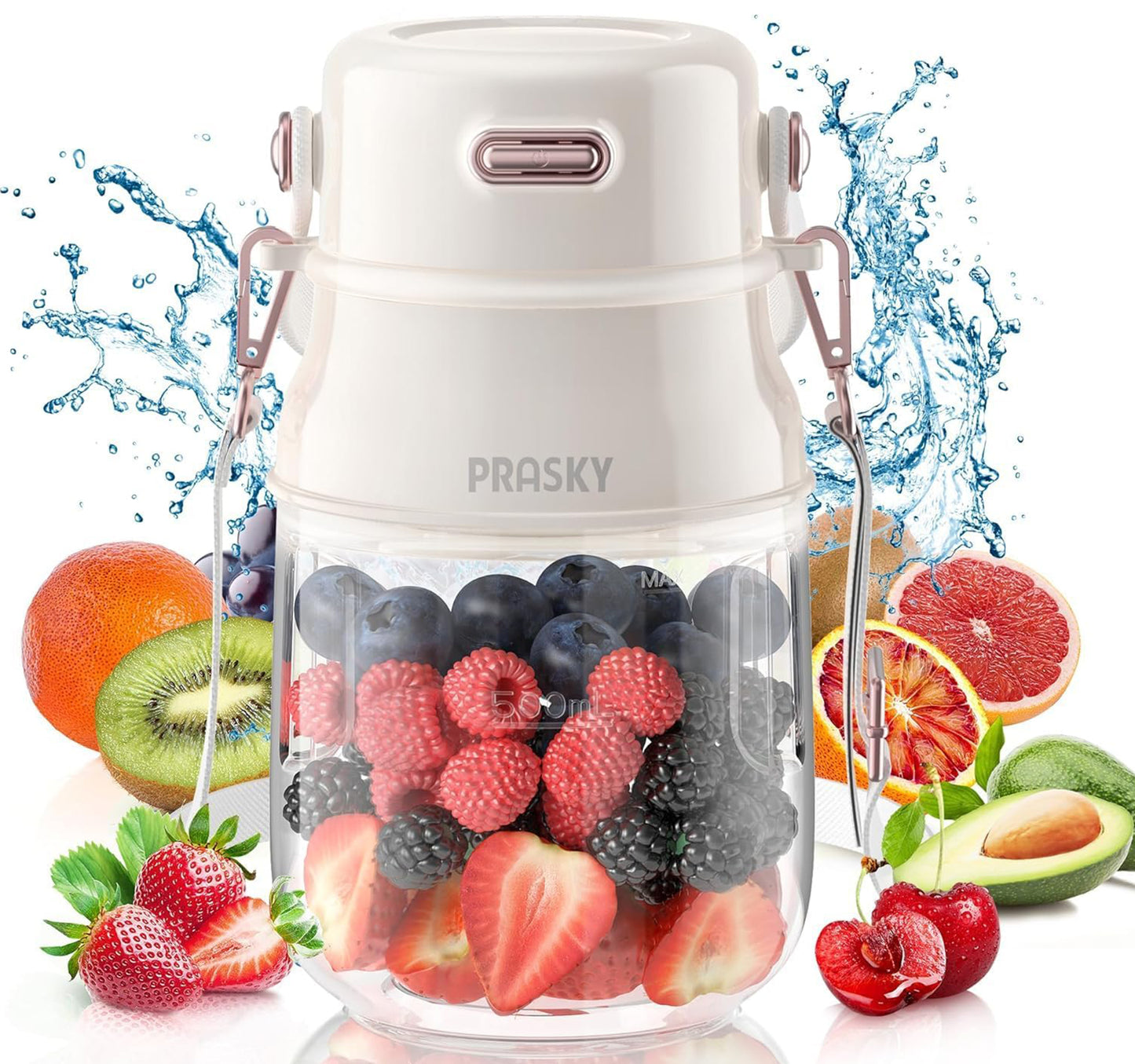 2B - PRASKY Personal Blender, BPA Free 27oz Portable Blender for Smoothies and Shakes, Juicer Blender