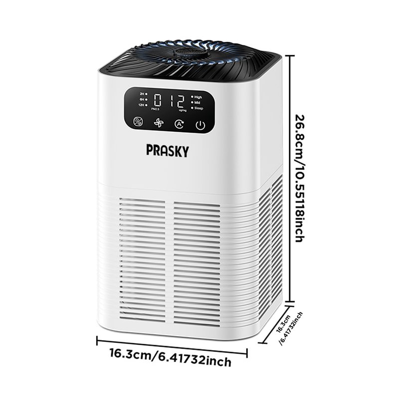 Air Purifiers for Home, PRASKY Air Purifiers for Home Large Room Up to 1076Ft², H13 True HEPA Air Filter with Fragrance Sponge, 25dB Quiet Air Purifiers for Bedroom Smoke Pet Dander Dust Pollen Odor