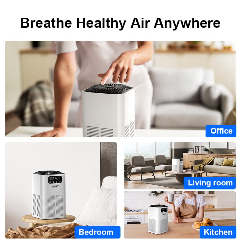 Air Purifiers for Home, PRASKY Air Purifiers for Home Large Room Up to 1076Ft², H13 True HEPA Air Filter with Fragrance Sponge, 25dB Quiet Air Purifiers for Bedroom Smoke Pet Dander Dust Pollen Odor