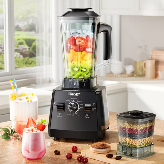 2026 Professional Kitchen Blender for Making Smoothies, Sorbets, And Grinding, Featuring a Maximum Power of 2400W And a Speed of 25000RPM, with Two 68Oz Containers Suitable for Ice, Milkshakes, Slushies, And Juices
