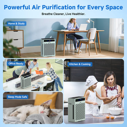 PRASKY Air Purifier for Home Large Room up to 2250 Sq ft, Remove Smoke Dust Allergies
