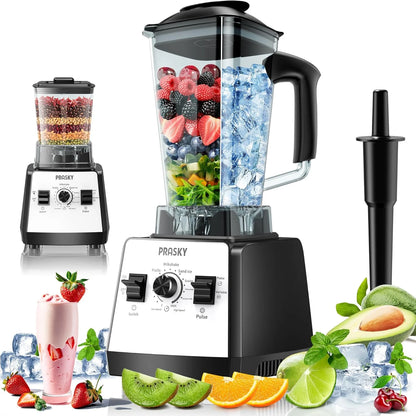 PRASKY Countertop Blender, Blenders for Kitchen with 1000W Motor, 70oz Large Capacity, Professional Blenders for Smoothies, Juicers, Coffee Beans, Grains, and Spices