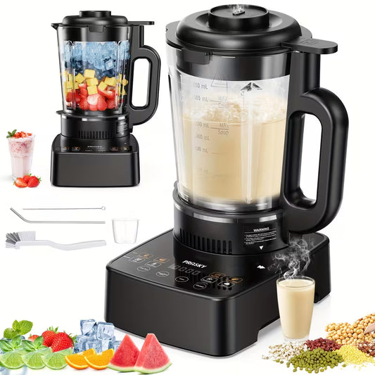 2026 Professional Kitchen Mixer with a 60Oz Glass Blender And Soy Milk Maker, a Versatile 10-In-1 Smart Blender Designed for Soups, Shakes, Smoothies, And Juices, Featuring a Soup Maker with a Stew Pot, 24-Hour Delay Cooking, a 600Ml Cup