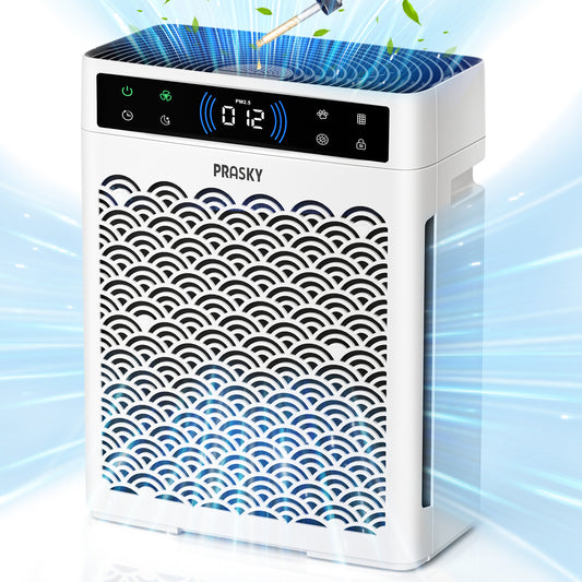 PRASKY Air Purifier for Home Large Room up to 2250 Sq ft, Remove Smoke Dust Allergies