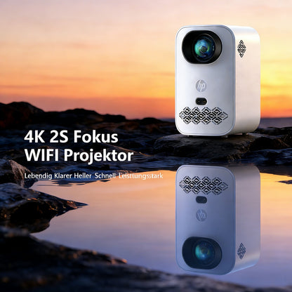 HP CC360 FHD Smart Projector with Wi-Fi, Bluetooth, Wireless Projection, Auto Focus, 4K Support for Netflix, Disney+