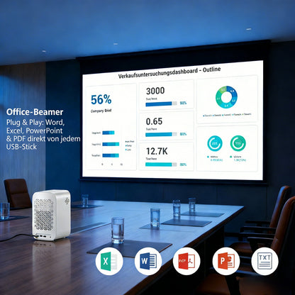 HP CC360 FHD Smart Projector with Wi-Fi, Bluetooth, Wireless Projection, Auto Focus, 4K Support for Netflix, Disney+