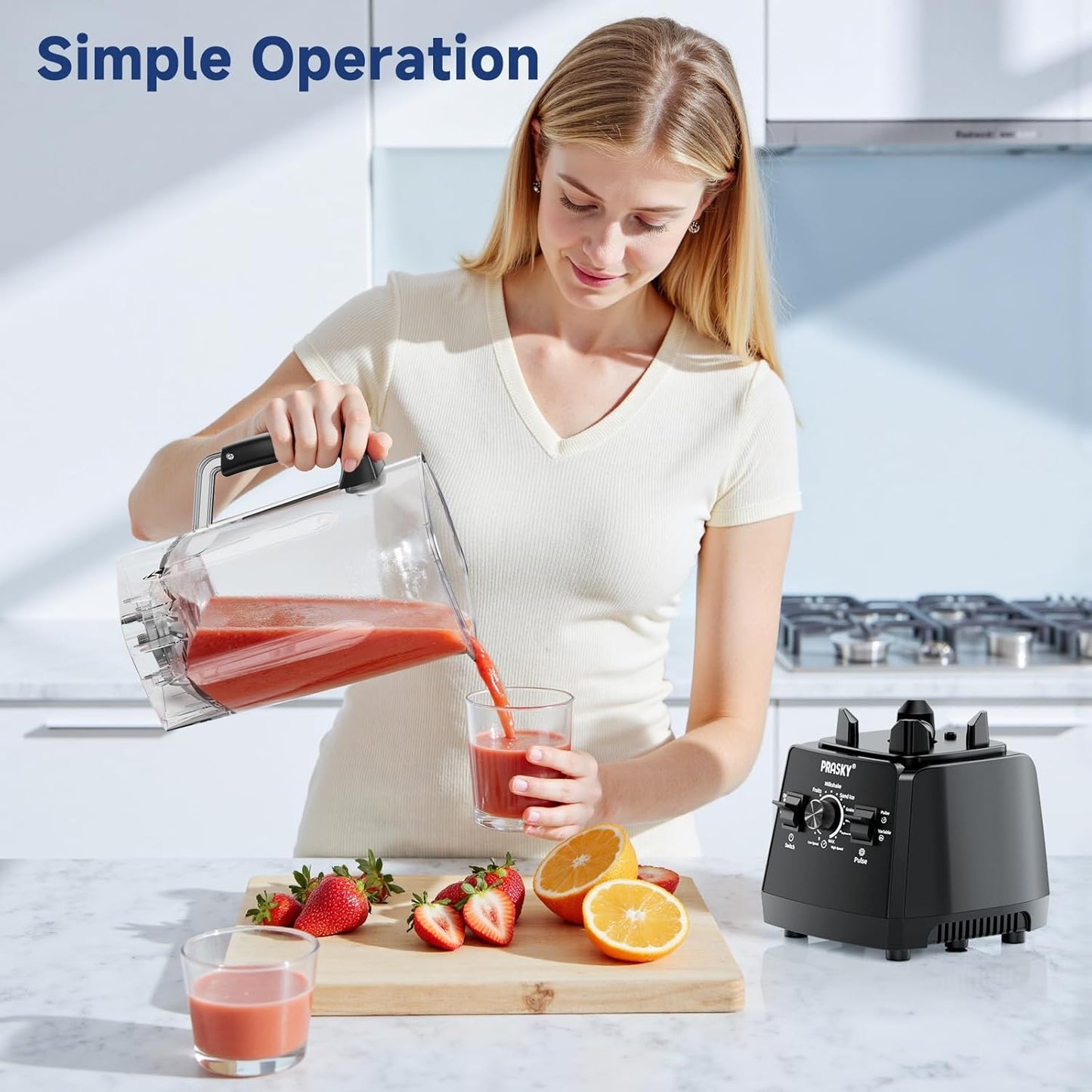 Blender for Smoothies, 102oz Large Capacity Kitchen Blender, 1000W Motor, 2-in-1 Professional Countertop Blenders and Grinder Combo for Frozen Fruit, Ice Crush, Nuts, BPA-Free - Black