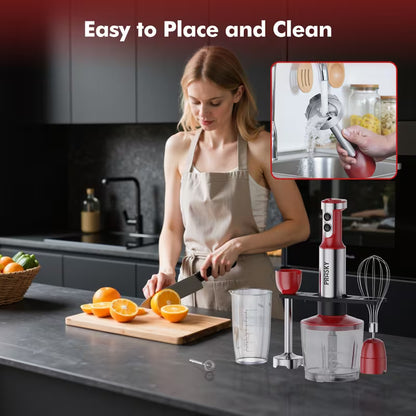 2026 5-in-1 Handheld Immersion Blender with Heavy Duty Motor & Multi-Attachment System - Powerful Motor, Ergonomic Handle, Whisk, Meat Chopper, 120V, US Plug Required - Versatile Kitchen Appliance for Whipping, Immersion Hand Blender, Blender For Kitchen