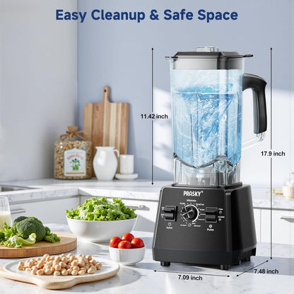 Blender for Smoothies, 102oz Large Capacity Kitchen Blender, 1000W Motor, 2-in-1 Professional Countertop Blenders and Grinder Combo for Frozen Fruit, Ice Crush, Nuts, BPA-Free - Black