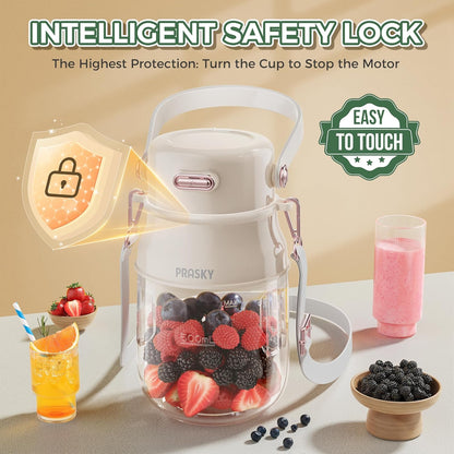 2B - PRASKY Personal Blender, BPA Free 27oz Portable Blender for Smoothies and Shakes, Juicer Blender