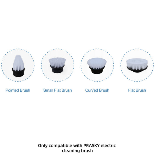4/6pcs Replacement Brush Heads For PRASKY Electric Spin Scrubber – Multi-Surface Cleaning For Kitchen, Car, Glass, Floor & Bathroom