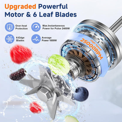 Blender for Smoothies, 102oz Large Capacity Kitchen Blender, 1000W Motor, 2-in-1 Professional Countertop Blenders and Grinder Combo for Frozen Fruit, Ice Crush, Nuts, BPA-Free - Black