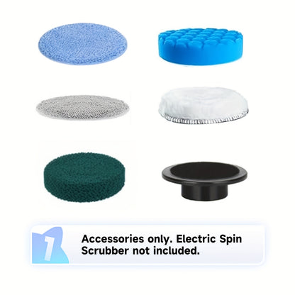 4/6pcs Replacement Brush Heads For PRASKY Electric Spin Scrubber – Multi-Surface Cleaning For Kitchen, Car, Glass, Floor & Bathroom