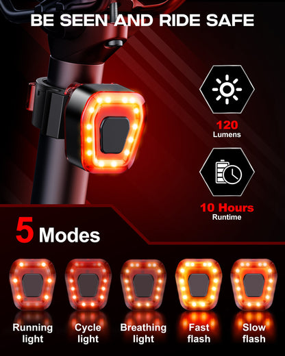 2B - 9000 Lumens Bike Light Set, Prasky Rechargeable Bicycle Lights Front and Rear, Super Bright LED Bike Headlight, IP65 Waterproof Multiple Modes Road Mountain Bike Lights for Night Riding
