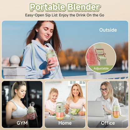 PRASKY Portable Blender, BPA Free 27oz for Juicer, Smoothies and Shakes (Green)