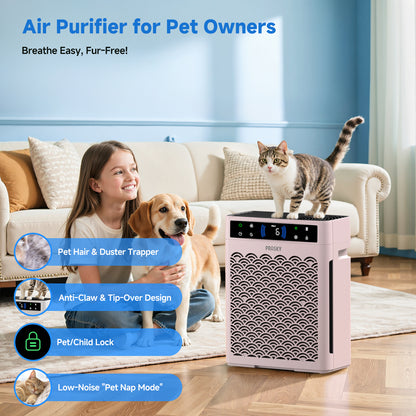 PRASKY Air Purifier for Home Large Room up to 2250 Sq ft, Remove Smoke Dust Allergies