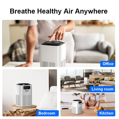 Air Purifiers for Home, PRASKY Air Purifiers for Home Large Room Up to 1076Ft², H13 True HEPA Air Filter with Fragrance Sponge, 25dB Quiet Air Purifiers for Bedroom Smoke Pet Dander Dust Pollen Odor