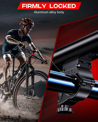 2B - 9000 Lumens Bike Light Set, Prasky Rechargeable Bicycle Lights Front and Rear, Super Bright LED Bike Headlight, IP65 Waterproof Multiple Modes Road Mountain Bike Lights for Night Riding
