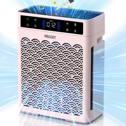 PRASKY Air Purifier for Home Large Room 2250Ft² with 16 Timer, 5 Modes, Sleep Mode