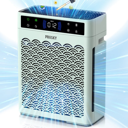 PRASKY Air Purifier for Home Large Room 2250Ft² with 16 Timer, 5 Modes, Sleep Mode