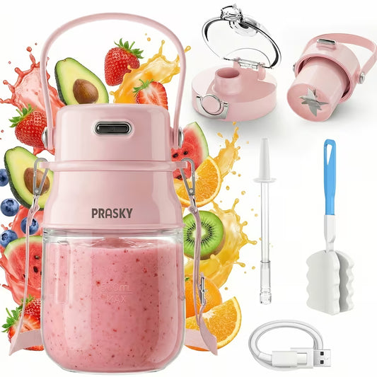 2026 Portable Blender Food Processor, Personal Blenders for Shakes And Smoothies with 27Oz Cup, Lid And Shoulder Strap, Type-C USB Rechargeable, Personal Size Blenders for Travel/Kitchen