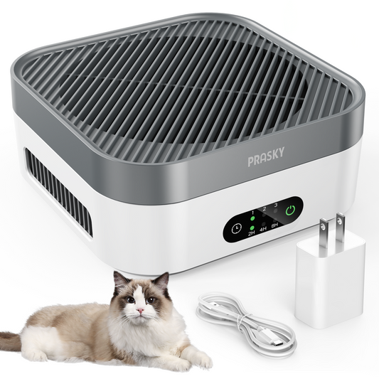 PRASKY Air Purifiers,  True HEPA Air Cleaner with 3 Speeds and Timers for Home, Office, Up to 600 ft²
