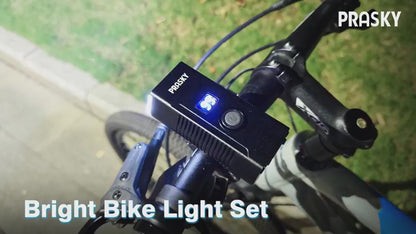 Bike Lights for Night Riding, 6+4 Modes LED Headlight and Taillight Set, 9000 Lumens USB-C Rechargeable, Waterproof Bicycle Front and Rear Lights for Cyclists and Commuters Accessories