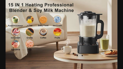 PRASKY Standmixer mit Heizung, 53-oz-Glasbehälter, 1000-W-Mixer für Smoothies, Nussmilch, Suppe
