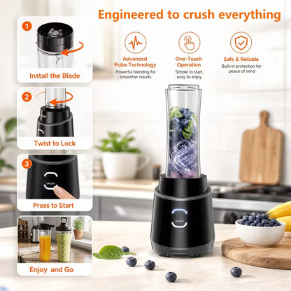 Smoothies Blenders, Food Processor Blender, 2 X 22oz Travel Cups Included, Blender, Summer Drinks Blenders Ice, Milk Shake, Ice Slushie, Juice, Shake