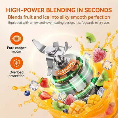 Smoothies Blenders, Food Processor Blender, 2 X 22oz Travel Cups Included, Blender, Summer Drinks Blenders Ice, Milk Shake, Ice Slushie, Juice, Shake